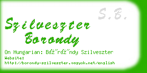 szilveszter borondy business card